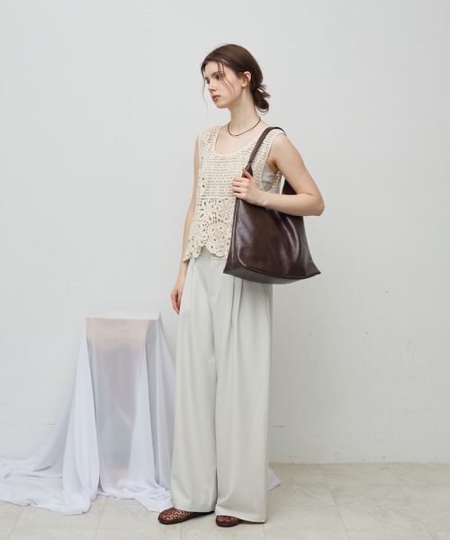 Aunue ベスト ジレ 夏 クロシェニットベスト レディース : ZOZOTOWN