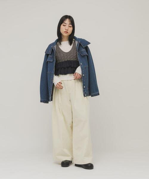 「KBF」 デニムジャケット ONE ブルー レディース_画像7
