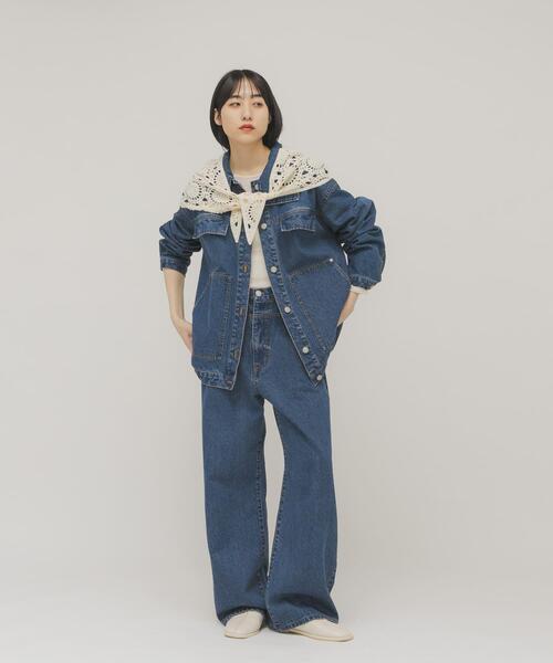 「KBF」 デニムジャケット ONE ブルー レディース_画像8