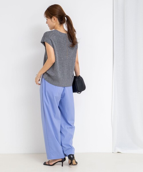 「NOLLEY'S」 半袖ニット 38 グレー レディース_画像2