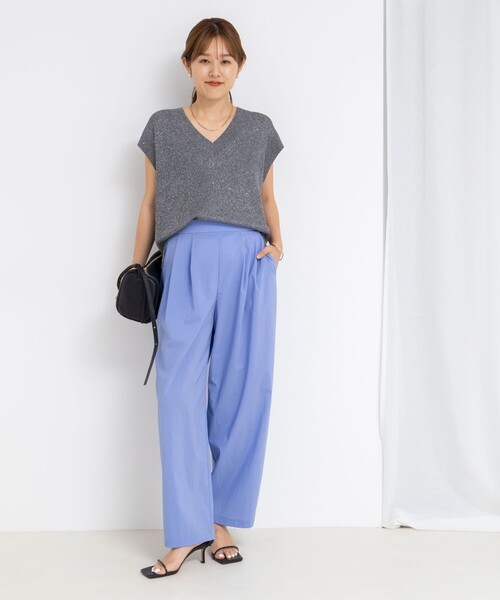 「NOLLEY'S」 半袖ニット 38 グレー レディース_画像3