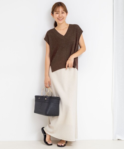 「NOLLEY'S」 半袖ニット 38 グレー レディース_画像7