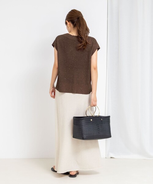 「NOLLEY'S」 半袖ニット 38 グレー レディース_画像9