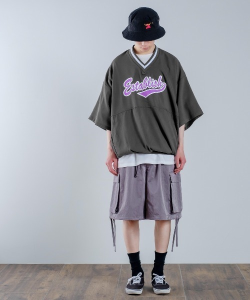「improves」 「HALHAM」半袖シャツ MEDIUM チャコール メンズ_画像6