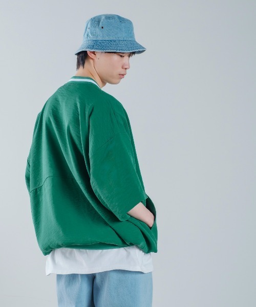 「improves」 「HALHAM」半袖シャツ MEDIUM チャコール メンズ_画像8
