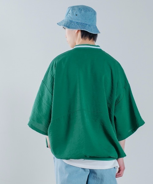 「improves」 「HALHAM」半袖シャツ MEDIUM チャコール メンズ_画像9