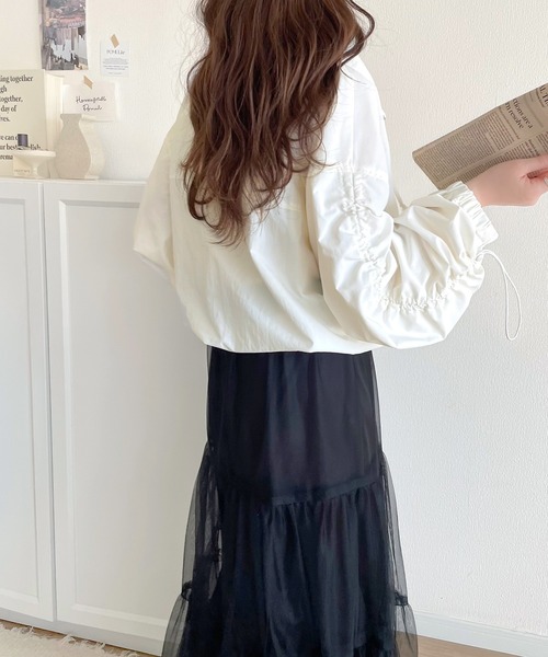 「classicalelf」 ナイロンブルゾン LARGE ネイビー レディース_画像3