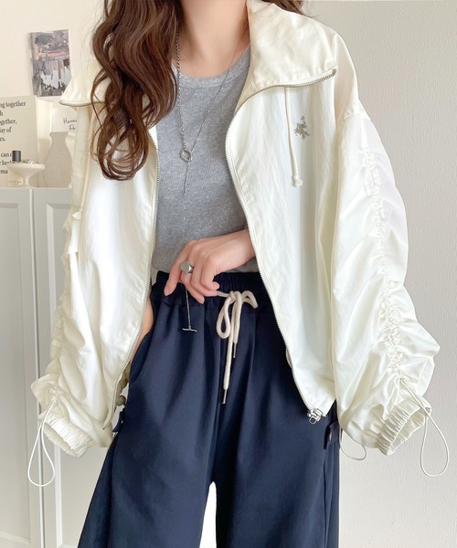 「classicalelf」 ナイロンブルゾン LARGE ネイビー レディース_画像4