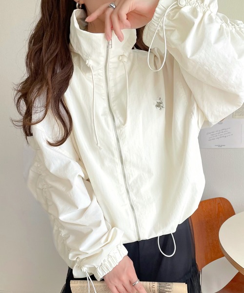 「classicalelf」 ナイロンブルゾン LARGE ネイビー レディース_画像6