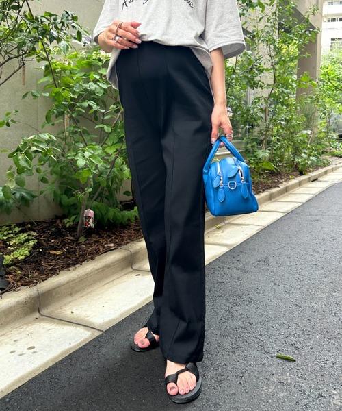 マタニティパンツ マタニティ 「マタニティ」のびのびセンターラインフレアマタニティ