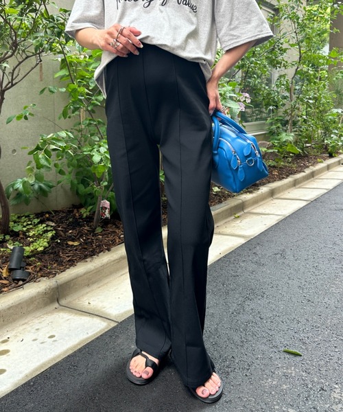 マタニティパンツ マタニティ 「マタニティ」のびのびセンターラインフレアマタニティ