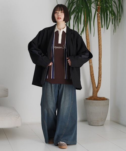 「Anui」 ジャケット MEDIUM チャコールグレー レディース_画像9