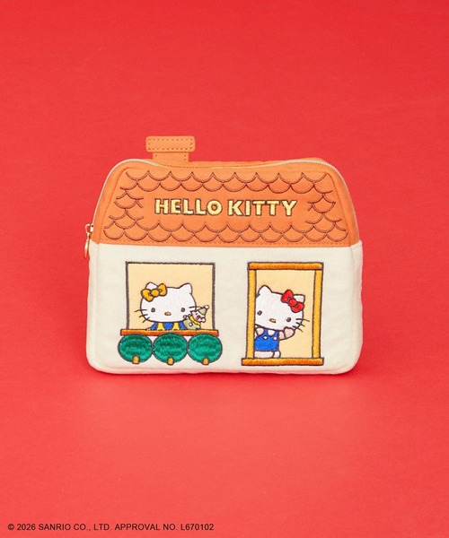 平成レトロ　Sanrio Hello Kitty お家型ポーチ sanrio（サンリオ） ポーチ ハローキティ/ハウスポーチ レディース