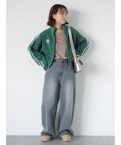「ehka sopo」 デニムパンツ F ネイビー レディース_画像9