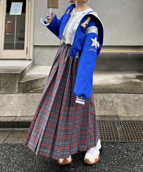 「Alley by w closet」 プリーツスカート FREE ネイビー レディース_画像9