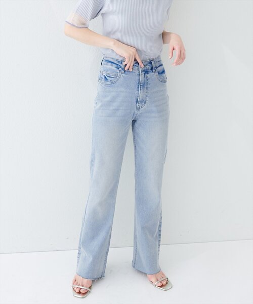 「natural couture」 デニムパンツ LARGE サックスブルー レディース_画像2