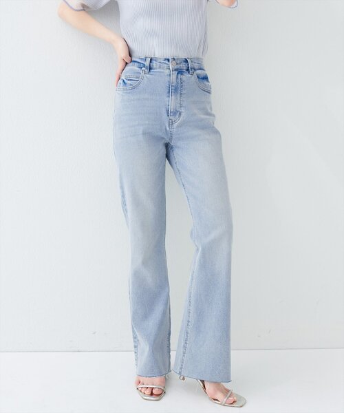 「natural couture」 デニムパンツ LARGE サックスブルー レディース_画像3