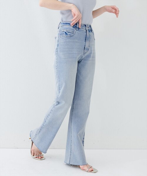 「natural couture」 デニムパンツ LARGE サックスブルー レディース_画像4