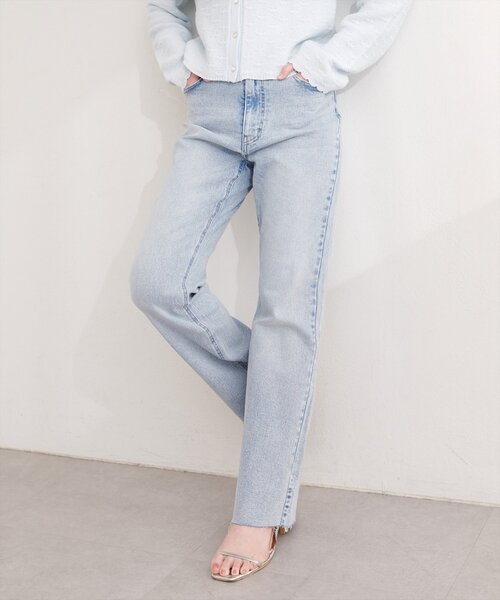 「natural couture」 デニムパンツ LARGE サックスブルー レディース_画像6