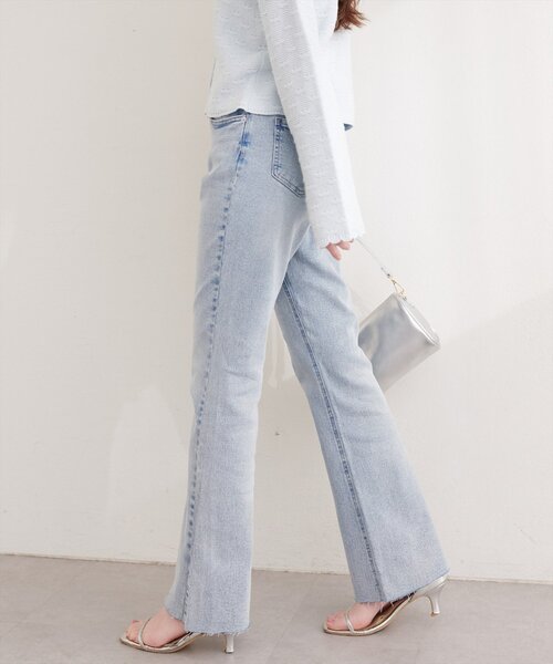 「natural couture」 デニムパンツ LARGE サックスブルー レディース_画像7