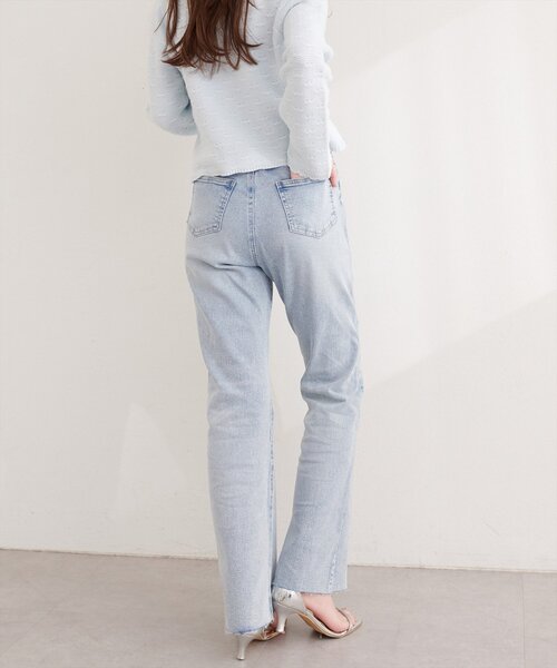「natural couture」 デニムパンツ LARGE サックスブルー レディース_画像8