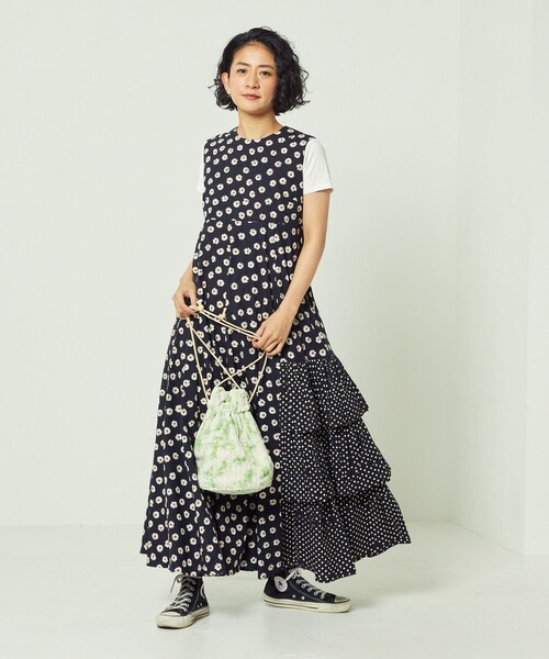 Freada 花柄 ノースリーブ ロングワンピース Freada（フリーダ） ノースリーブワンピース ONE SIZE レッド
