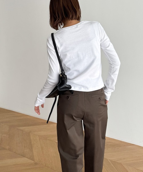 「CANAL JEAN」 長袖カットソー ONE SIZE ホワイト レディース_画像3