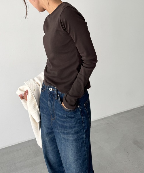 「CANAL JEAN」 長袖カットソー ONE SIZE ホワイト レディース_画像7