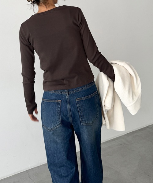 「CANAL JEAN」 長袖カットソー ONE SIZE ホワイト レディース_画像8