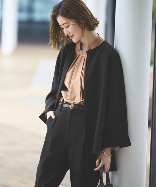 「RUIRUE BOUTIQUE」 パンツスーツ L ベージュ レディース_画像4