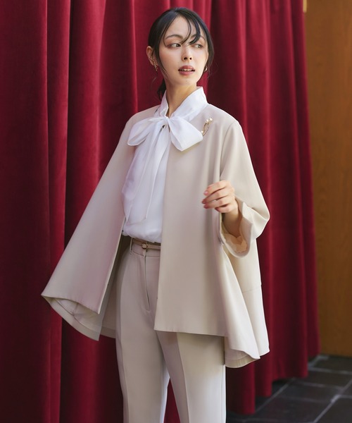 「RUIRUE BOUTIQUE」 パンツスーツ L ベージュ レディース_画像8