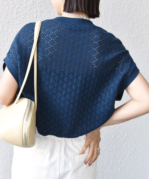 tシャツ 「WEB限定」「手洗い可能」アイレット クルーネック プルオーバー レディースの画像