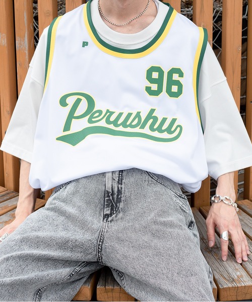 Perushu タンクトップ バスケットボールチームタンクトップ メンズ