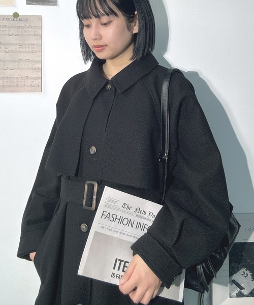 AS KNOW AS（アズノゥアズ） ステンカラーコート コート2WAYアレンジ衿