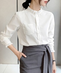 ブラウス シャツ フリルネックシャツ レディース : ZOZOTOWN Yahoo!店