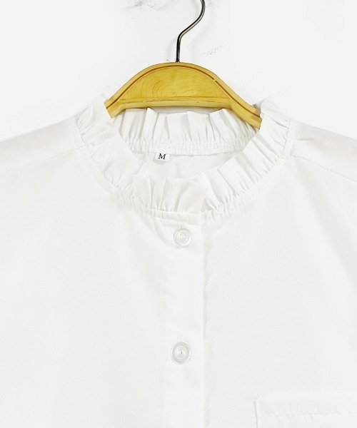 ブラウス シャツ フリルネックシャツ レディース : ZOZOTOWN Yahoo!店