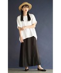 tシャツ 半袖 ワッフルカットソー ロールアッ...の詳細画像1
