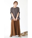 tシャツ 半袖 ワッフルカットソー ロールアッ...の詳細画像5