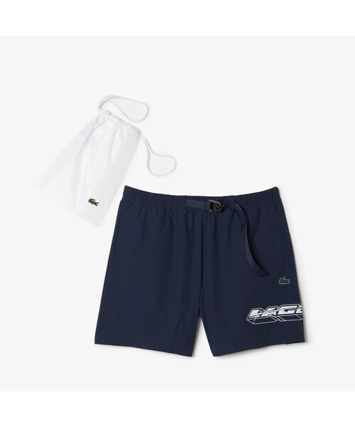 大人気★Lacoste ラコステ★メンズ水着 スイムパンツ トランクス LACOSTE】ラージ クロコダイル プリント スイムショーツ
