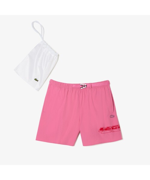 大人気★Lacoste ラコステ★メンズ水着 スイムパンツ トランクス LACOSTE 水着 ビッグプリントスイムトランクス メンズ