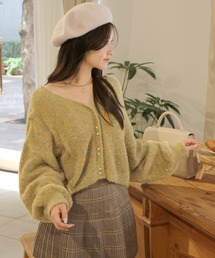  PARTY♡ラメカーディガン総柄ワンピースセット♡新品タグ付き ROYAL PARTY♡ラメカーディガン総柄ワンピースセット♡新品タグ付き