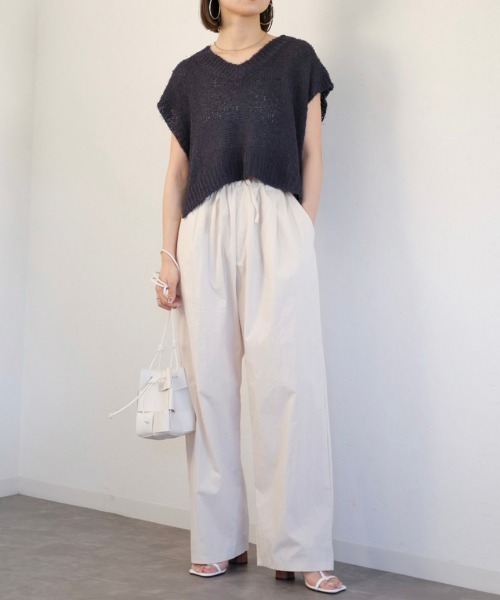 Reurie Vネックドロップショルダーベスト Reurie'（レウリィ） ベスト ジレ Vネックドロップショルダーベスト