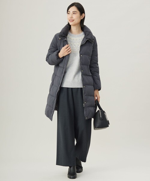 J.PRESS　ジェイプレス　ラクーンファー　ダウンコート　グレージュ　ロング丈 J.PRESS ジェイプレス ラクーンファー ダウンコート グレージュ