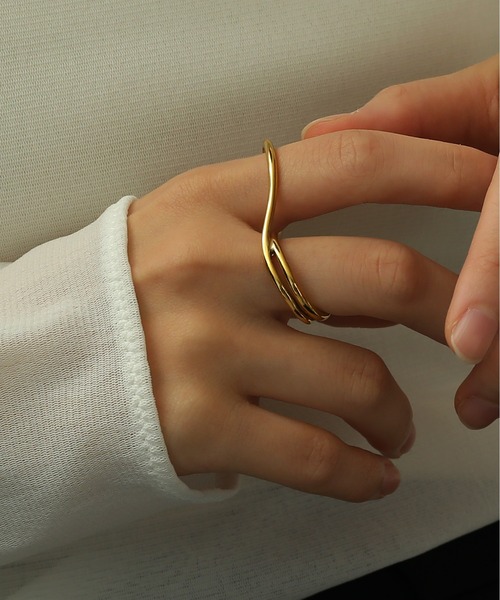 ORLEAN 指輪 リング 金属アレルギー対応 ニュアンスダブルフィンガー