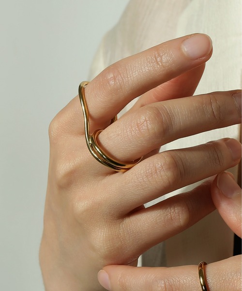 ORLEAN 指輪 リング 金属アレルギー対応 ニュアンスダブルフィンガー