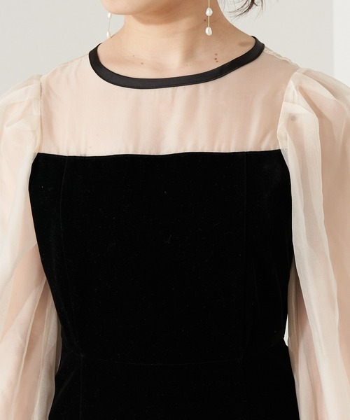 オケージョンドレス　Chico chico オケージョンドレス Chico 配色シースルータイトロングドレス