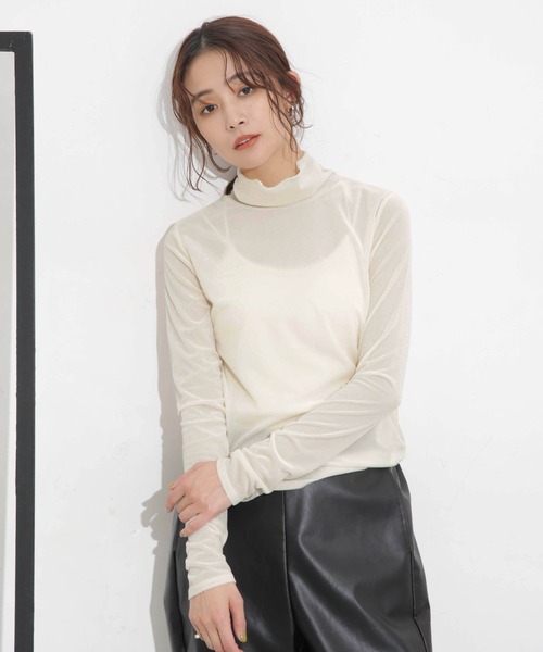 NANO universe（ナノ・ユニバース） tシャツ シアーベロアカット