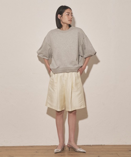 アトリエボズ ハイウエストハーフパンツ ハイウエストタックハーフパンツ | LE MORE