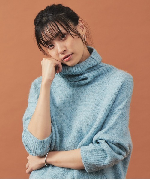 abahouse mavie」 タートルネックニット フリー サックスブルー 