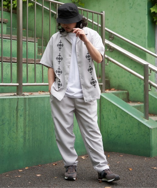 NO NEED（ノーニード） パンツ トロピカルキューバ刺繍 イージーパンツ